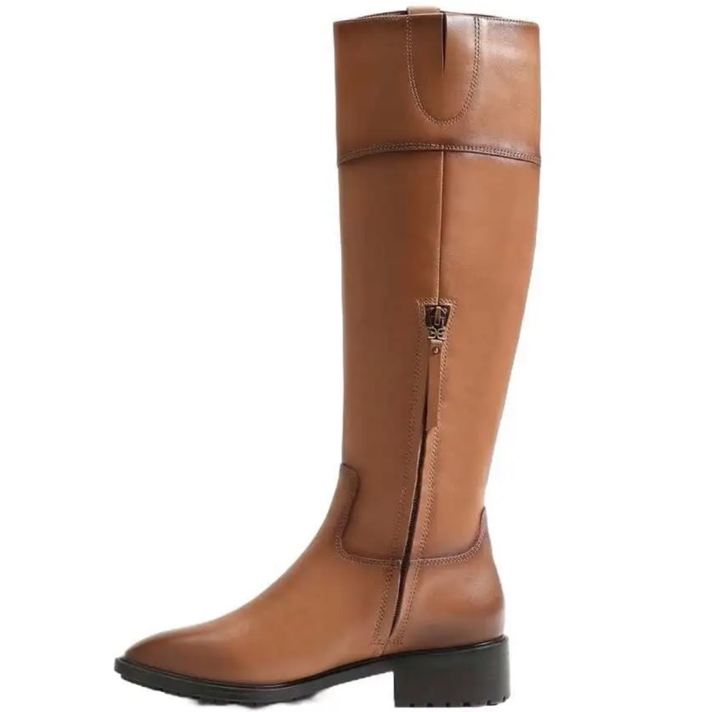 🌸SAM EDELMAN🌸 Drina Ath Whisky Almond Toe Knee High Riding Boots Size: 6 - Picture 2 of 16
